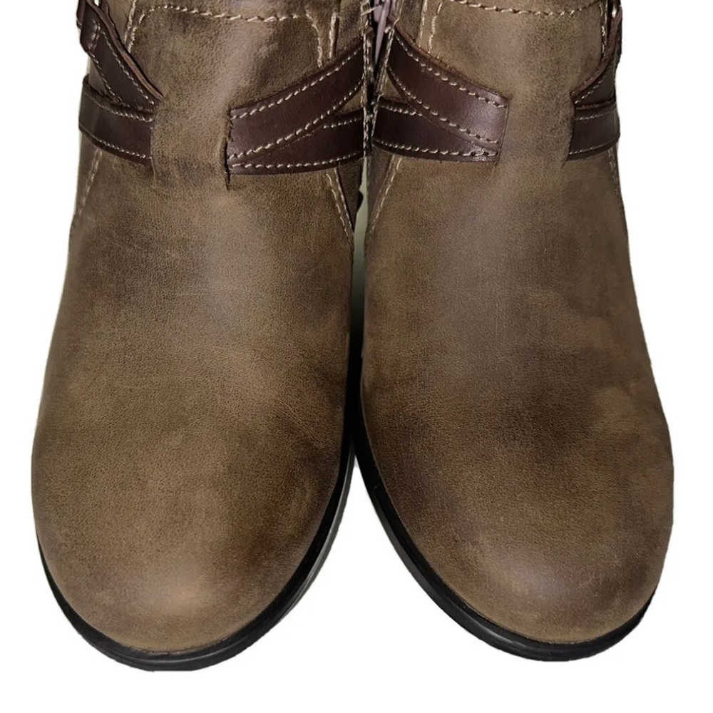 Clarks Diane Lela Womens Size 6.5 Taupe Leather Bootie Dark Ortholite Worn Once - Picture 6 of 12
